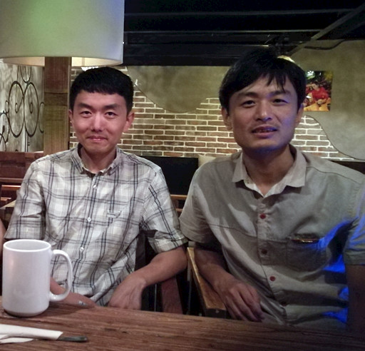 2016年的李恒（左）和阮珏。阮珏供图